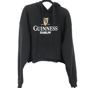 Guinness Dublin béer logo cropped sweater hoodie black size xxl